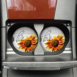 Sunflower Car Coaster Set